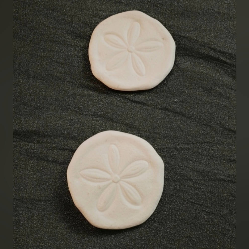 2 Sand Dollar Pillar Candle Holders